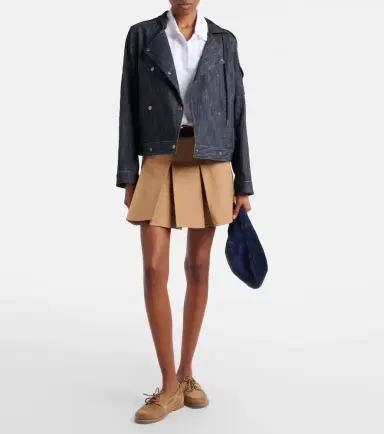 Moncler Pleated cotton miniskirt | Thumbnail 3