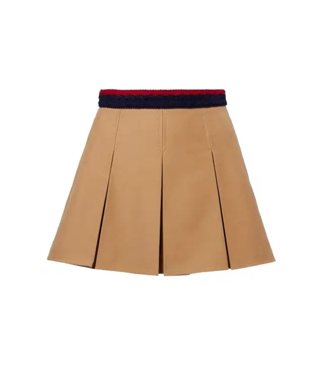 Pleated cotton miniskirt