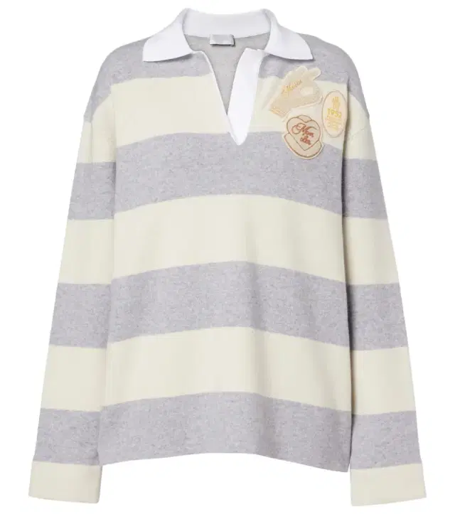 Striped wool and cotton-blend polo shirt