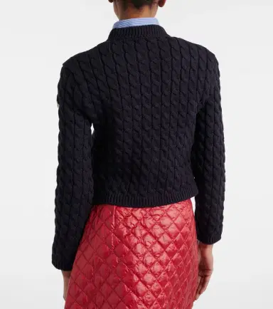 Moncler Cable-knit cotton-blend cardigan | Thumbnail 2