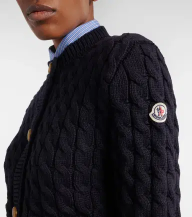 Moncler Cable-knit cotton-blend cardigan | Thumbnail 3