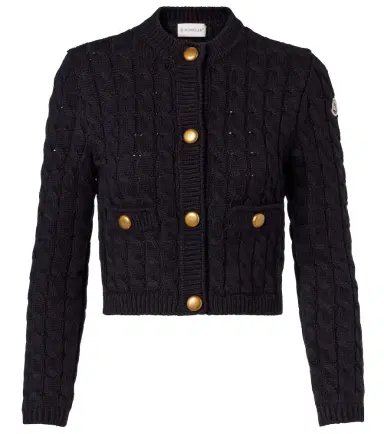 Moncler Cable-knit cotton-blend cardigan | Thumbnail 1