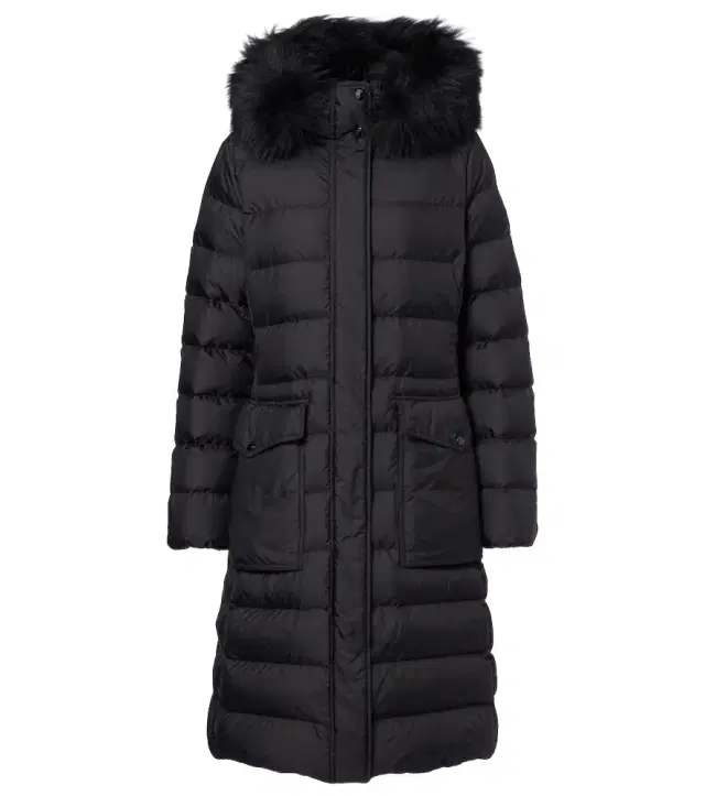 Hooded shearling-trimmed down jacket