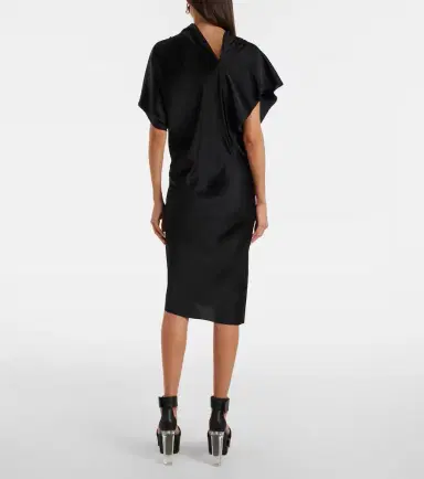 Rick Owens Seb draped charmeuse midi dress | Thumbnail 3