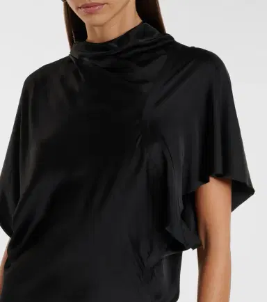 Rick Owens Seb draped charmeuse midi dress | Thumbnail 6