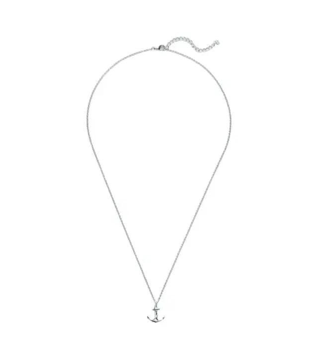 Mateo Anchor Lock Small sterling silver chain necklace