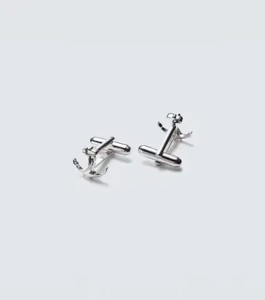 Mateo Anchor rhodium-plated sterling silver cufflinks | Thumbnail 2