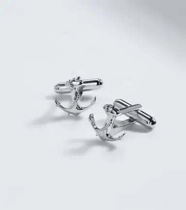 Mateo Anchor rhodium-plated sterling silver cufflinks | Thumbnail 3