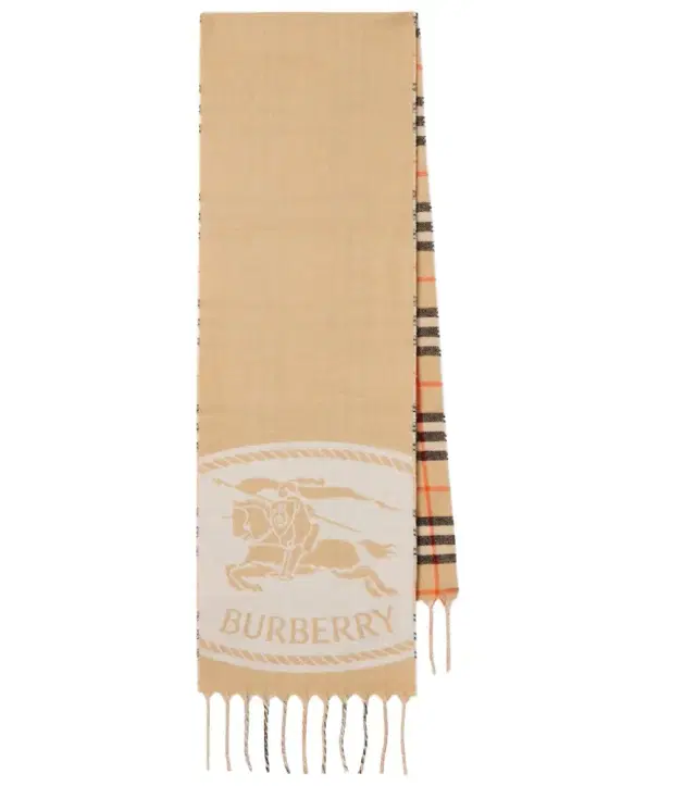 Check reversible cashmere scarf