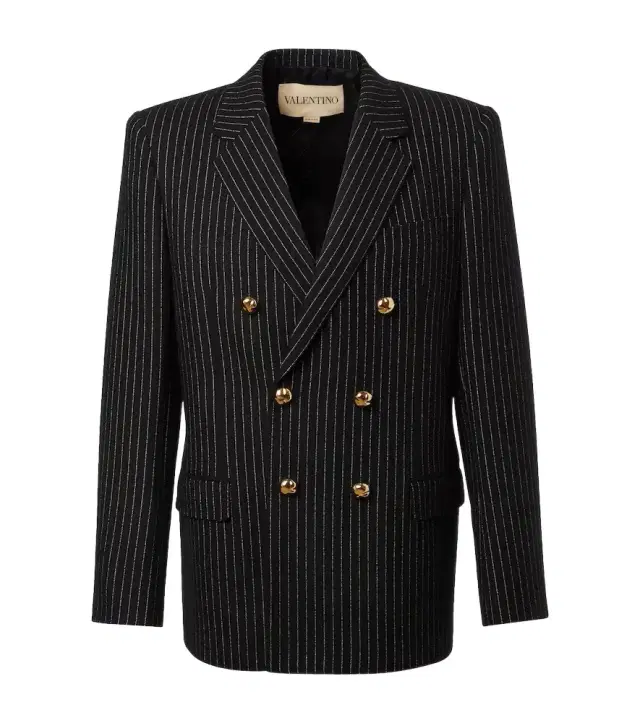 Valentino Chalk stripe wool and silk blazer