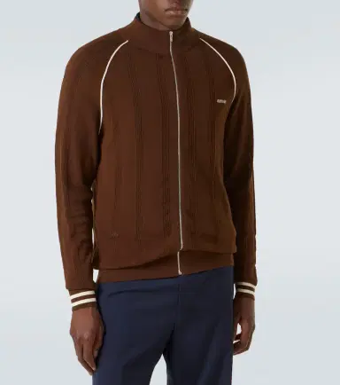 Miu Miu Logo cotton-blend zip-up cardigan | Thumbnail 3 Miu Miu Logo cotton-blend zip-up cardigan | Thumbnail 3
