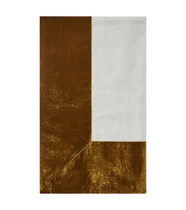 Once Milano Large velvet-trimmed linen tablecloth