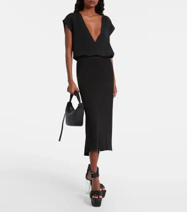 Rick Owens Charmeuse midi skirt | Thumbnail 2
