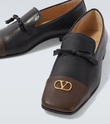 Valentino Garavani Babouchoes VLogo leather loafers | Thumbnail 4