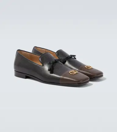 Valentino Garavani Babouchoes VLogo leather loafers | Thumbnail 5