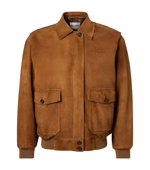 Embossed suede blouson