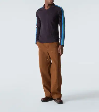 Wales Bonner Ribbed-knit polo sweater | Thumbnail 5