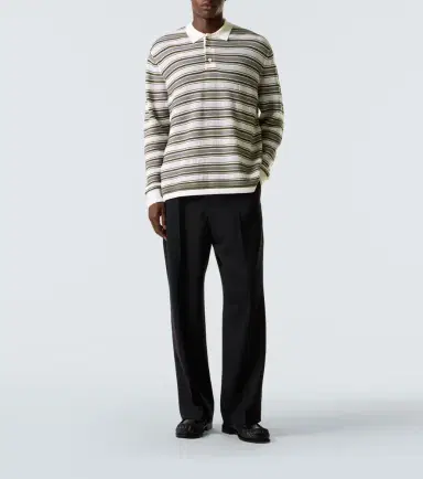 Wales Bonner Samuel striped wool-blend polo sweater | Thumbnail 2
