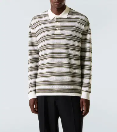 Wales Bonner Samuel striped wool-blend polo sweater | Thumbnail 3
