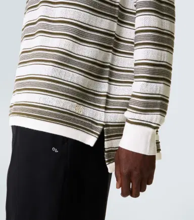 Wales Bonner Samuel striped wool-blend polo sweater | Thumbnail 4