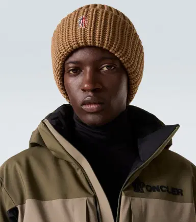 Moncler Grenoble Logo ribbed-knit virgin wool beanie | Thumbnail 4