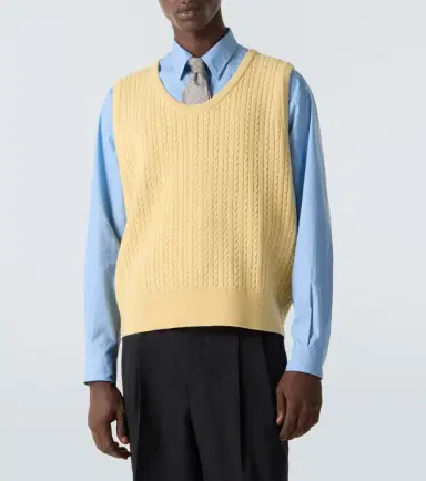 Auralee Cable-knit wool vest | Thumbnail 3