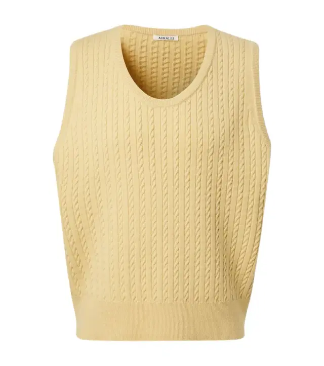 Auralee Cable-knit wool vest