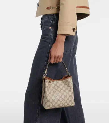 Gucci GG Emblem Small canvas bucket bag | Thumbnail 5