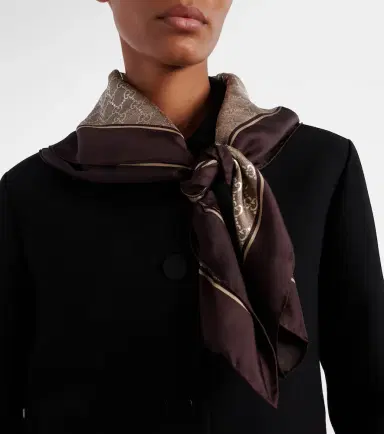 Gucci GG silk twill scarf | Thumbnail 4