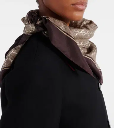 Gucci GG silk twill scarf | Thumbnail 5