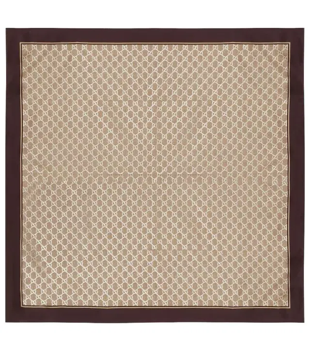 GG silk twill scarf