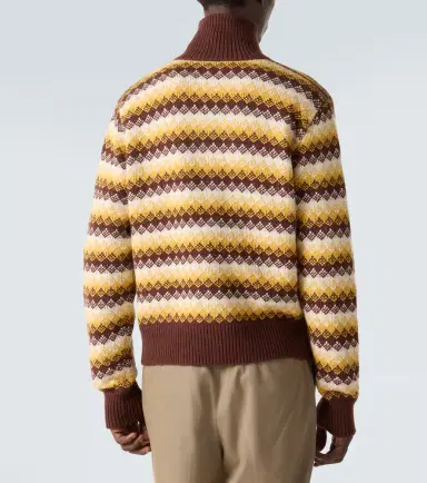 Auralee Cashmere and wool jacquard cardigan | Thumbnail 2