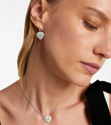 Kamyen 18kt white gold earrings with enamel and diamonds | Thumbnail 3