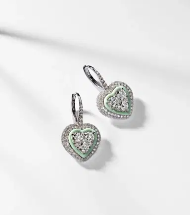 Kamyen 18kt white gold earrings with enamel and diamonds | Thumbnail 5