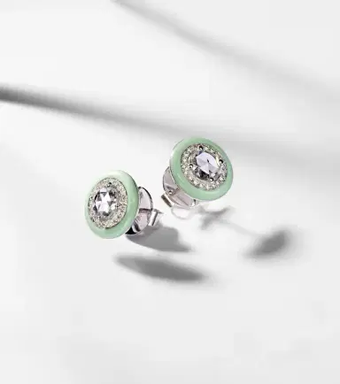 Kamyen 18kt white gold earrings with diamonds and enamel | Thumbnail 5 Kamyen 18kt white gold earrings with diamonds and enamel | Thumbnail 5