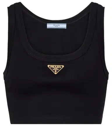 Prada Logo cotton crop top | Thumbnail 1 Prada Logo cotton crop top | Thumbnail 1