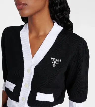 Prada Cropped cotton cardigan | Thumbnail 4 Prada Cropped cotton cardigan | Thumbnail 4
