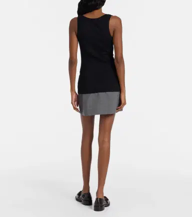 Prada Ribbed-knit cotton jersey tank top | Thumbnail 4