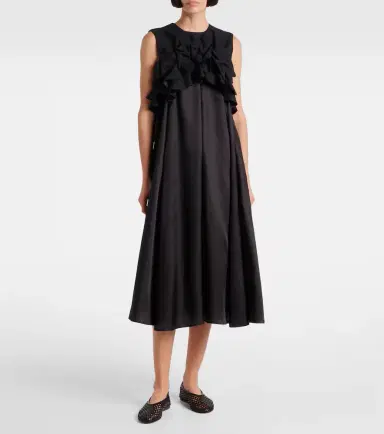Noir Kei Ninomiya Ruffled wool midi dress | Thumbnail 2 Noir Kei Ninomiya Ruffled wool midi dress | Thumbnail 2