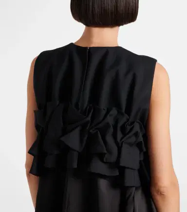Noir Kei Ninomiya Ruffled wool midi dress | Thumbnail 4 Noir Kei Ninomiya Ruffled wool midi dress | Thumbnail 4