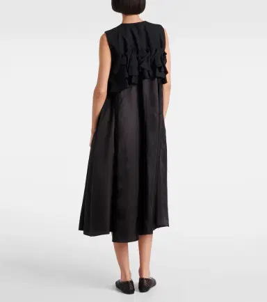 Noir Kei Ninomiya Ruffled wool midi dress | Thumbnail 6 Noir Kei Ninomiya Ruffled wool midi dress | Thumbnail 6
