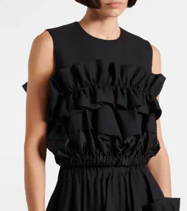 Noir Kei Ninomiya Ruffled wool top | Thumbnail 3