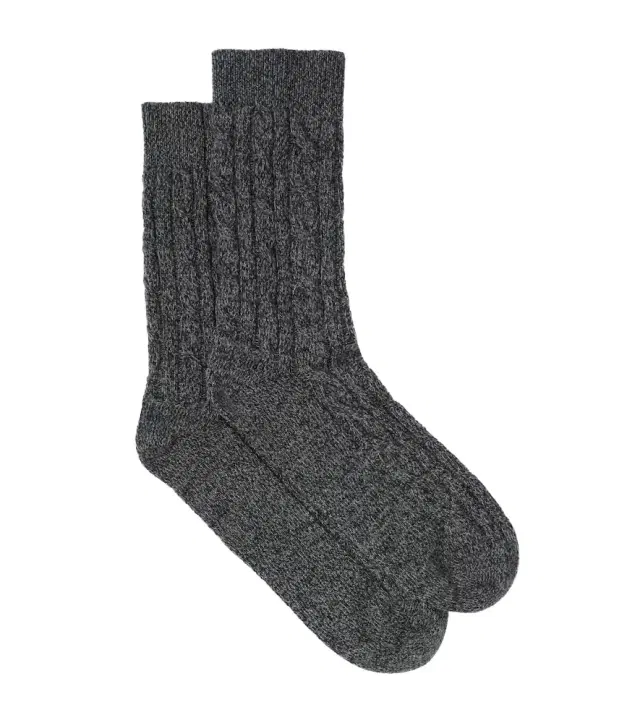 Loro Piana Treccia cable-knit cashmere socks