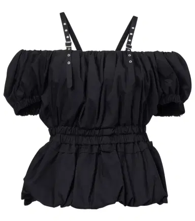Noir Kei Ninomiya Peplum cotton poplin top | Thumbnail 1 Noir Kei Ninomiya Peplum cotton poplin top | Thumbnail 1