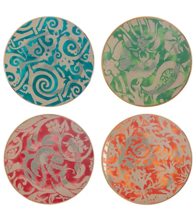 L'Objet x Fortuny set of 4 earthenware dessert plates