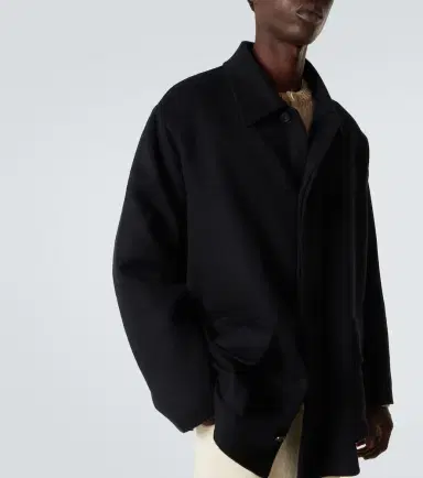 Auralee Leather-trimmed cashmere blouson jacket | Thumbnail 3 Auralee Leather-trimmed cashmere blouson jacket | Thumbnail 3