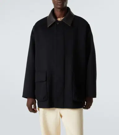 Auralee Leather-trimmed cashmere blouson jacket | Thumbnail 5 Auralee Leather-trimmed cashmere blouson jacket | Thumbnail 5