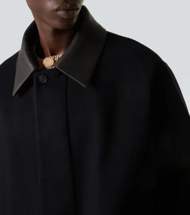 Auralee Leather-trimmed cashmere blouson jacket | Thumbnail 6 Auralee Leather-trimmed cashmere blouson jacket | Thumbnail 6