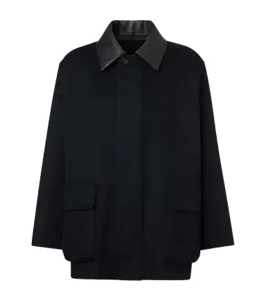 Auralee Leather-trimmed cashmere blouson jacket | Thumbnail 1 Auralee Leather-trimmed cashmere blouson jacket | Thumbnail 1