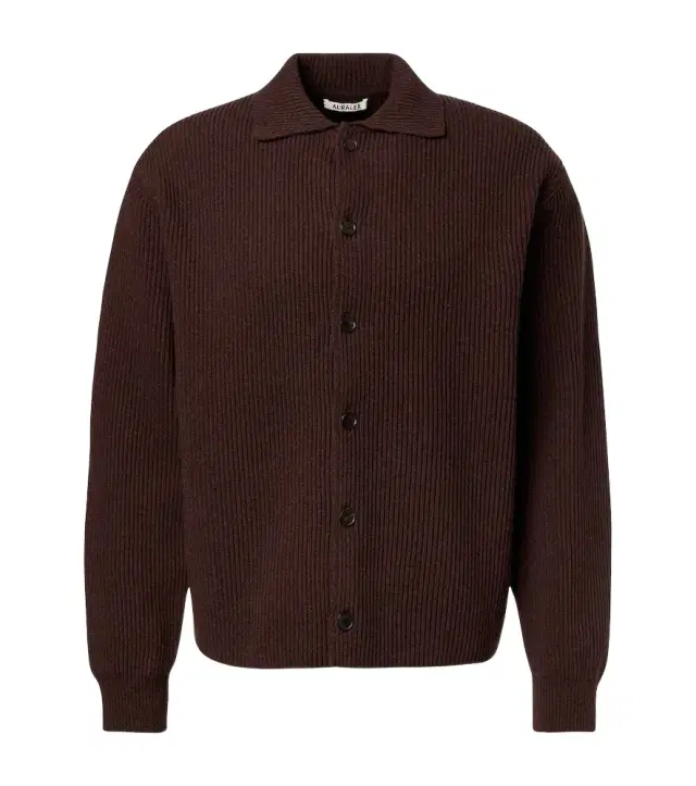 Ribbed-knit wool cardigan